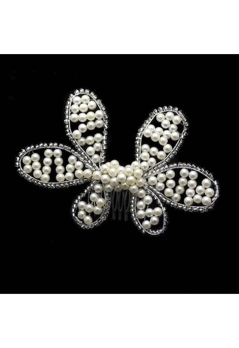 Pursehuit Accesoriu par - argintiu - forma de floare - cu perle - Annebel C6 -