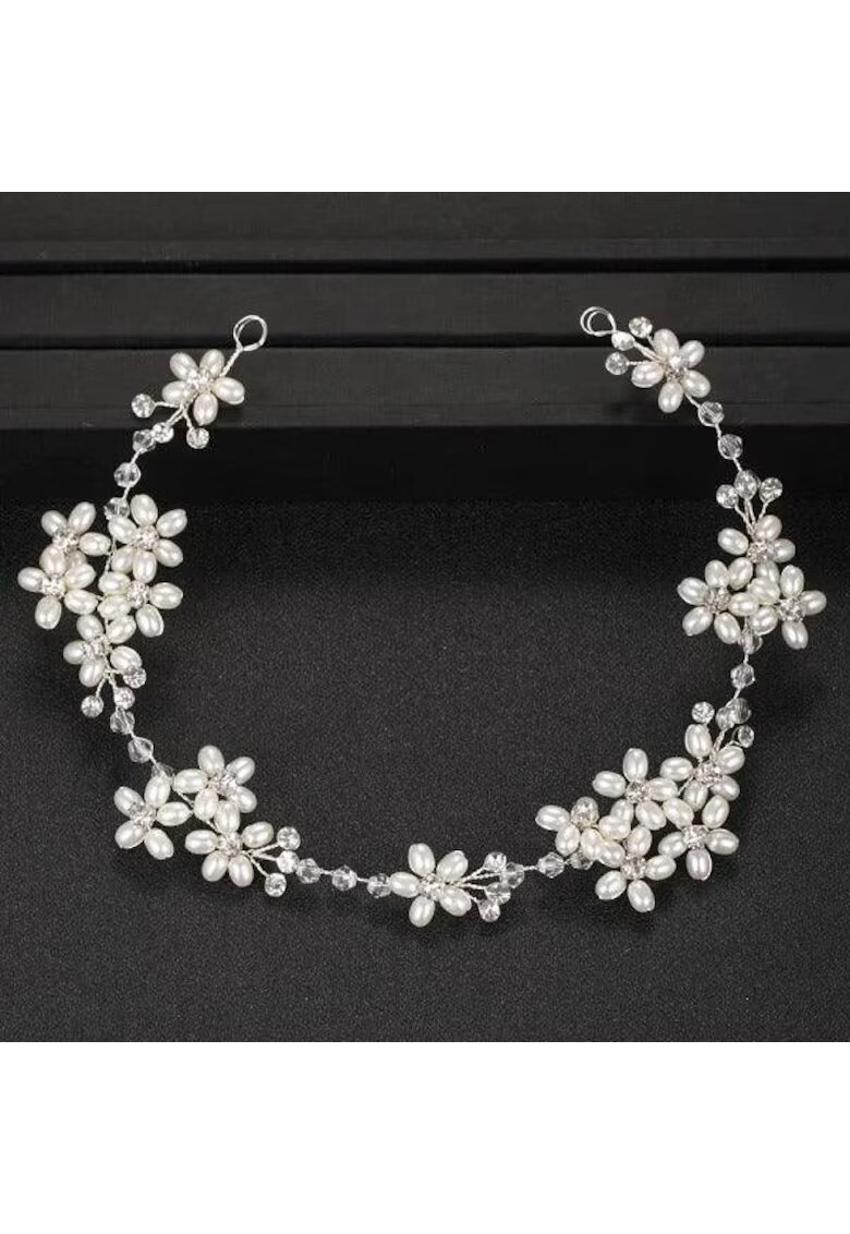 Pursehuit Accesoriu par - argintiu - modelator - cu perlute si pietre - Orest C8 -