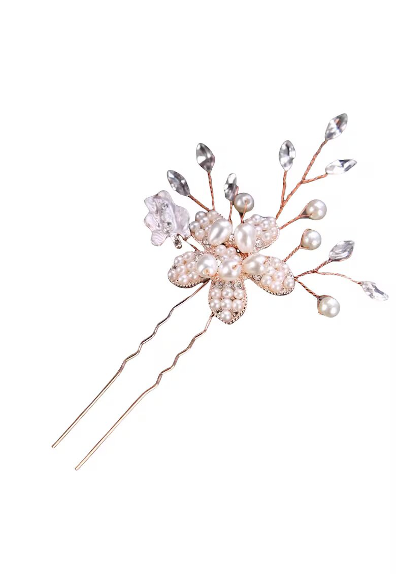 Pursehuit Accesoriu par - tip ac - rose gold - cu perle si pietre - Edine C5 -