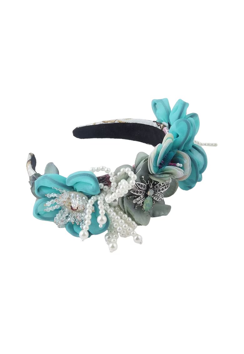 Pursehuit Bentita bleu - cu flori si perle - Molthe C3 -