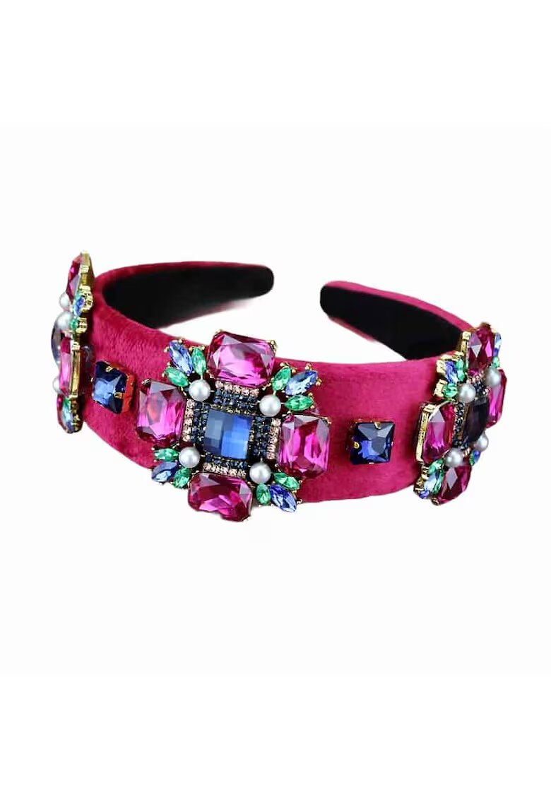 Pursehuit Bentita cu pietre Indira - Roz - Textil