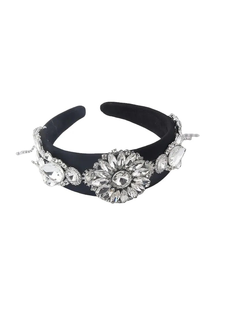Pursehuit Bentita neagra - cu flori si pietre - Avelina C3 -