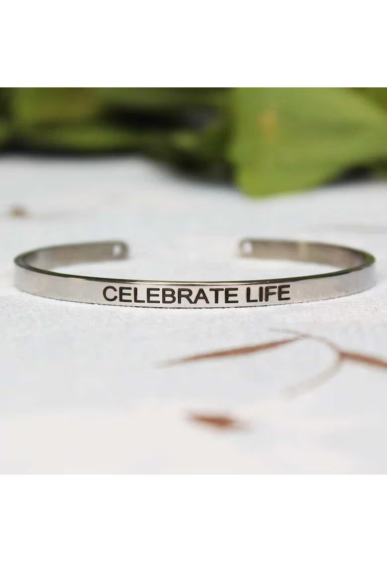 Pursehuit Bratara ajustabila - argintie - gravata Celebrate Life P4 -