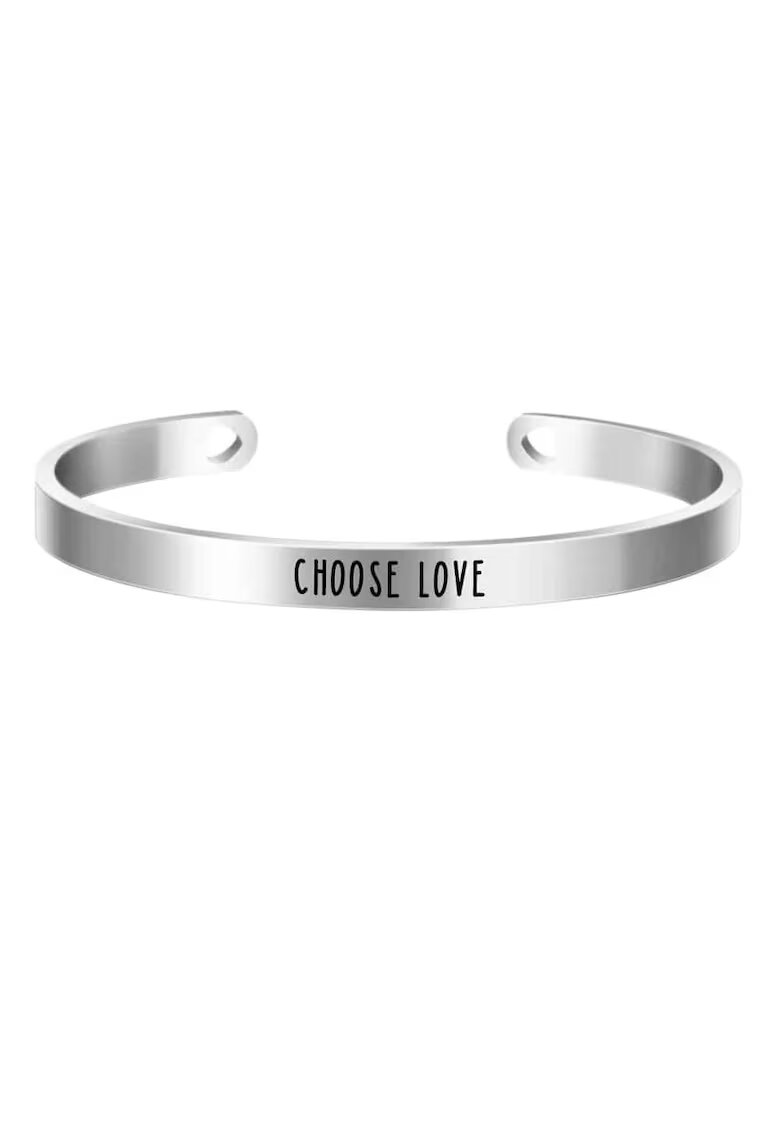 Pursehuit Bratara ajustabila - argintie - gravata Choose Love