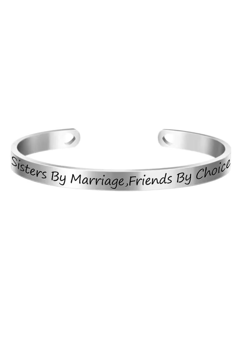 Pursehuit Bratara ajustabila - argintie - gravata Sisters by marriage - friends by choice P10 -