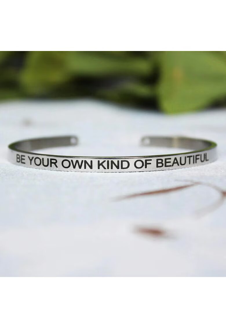Pursehuit Bratara argintie - ajustabila - gravata Be your own kind of beautiful P3 -