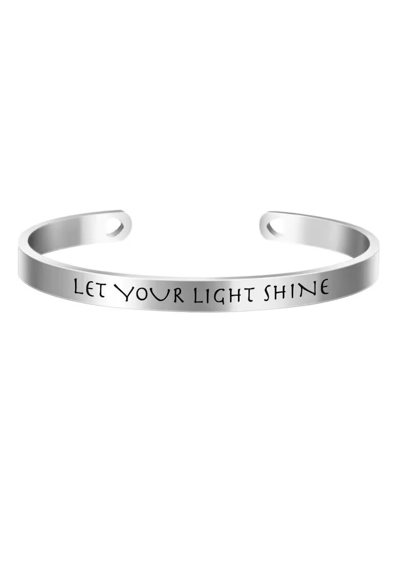 Pursehuit Bratara argintie - ajustabila - gravata Let your light shine P5 -