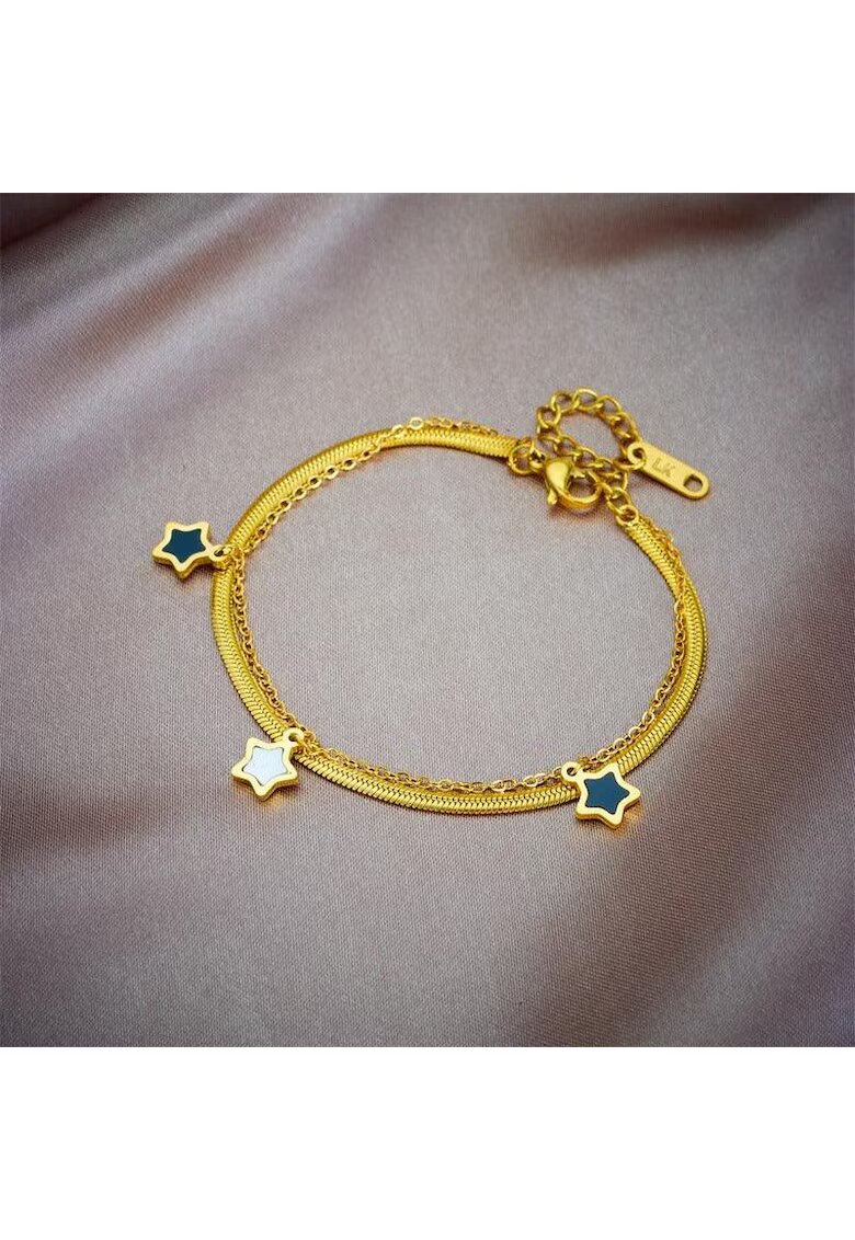 Pursehuit Bratara aurie - din otel inoxidabil - suflata cu aur 18k - cu stelute - Ephra C3