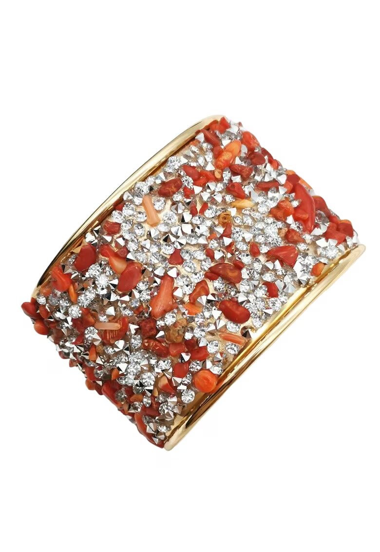 Pursehuit Bratara aurie - reglabila - cu paiete rosii - Anabel C1