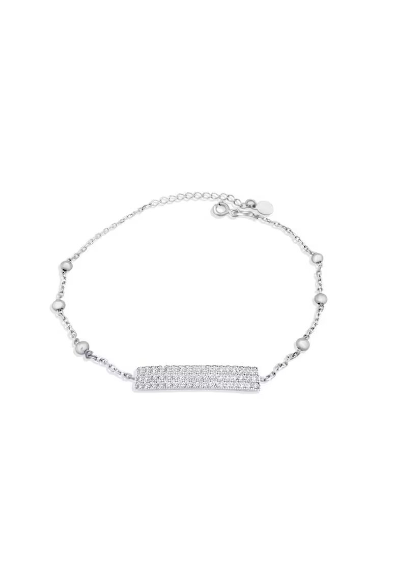 Pursehuit Bratara din argint 925 - rodiat - cu pietre din zirconiu - Nuta C1