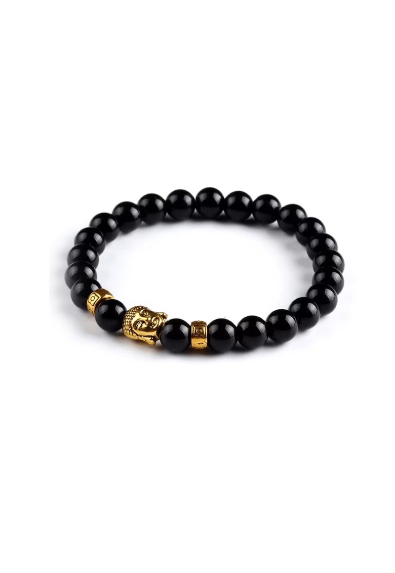 Pursehuit Bratara neagra - pe elastic - cu Budha - 20 cm - Nordis C2