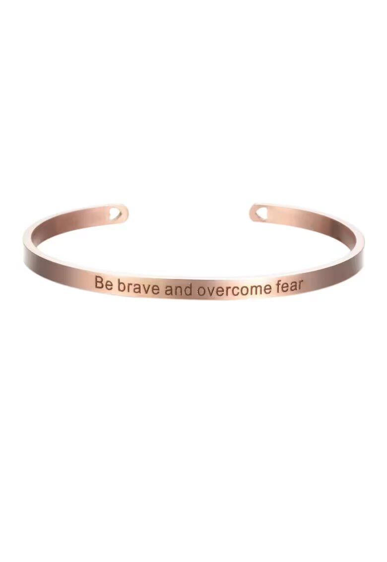 Pursehuit Bratara rose gold - ajustabila - gravata Be brave and overcome fear P6 -