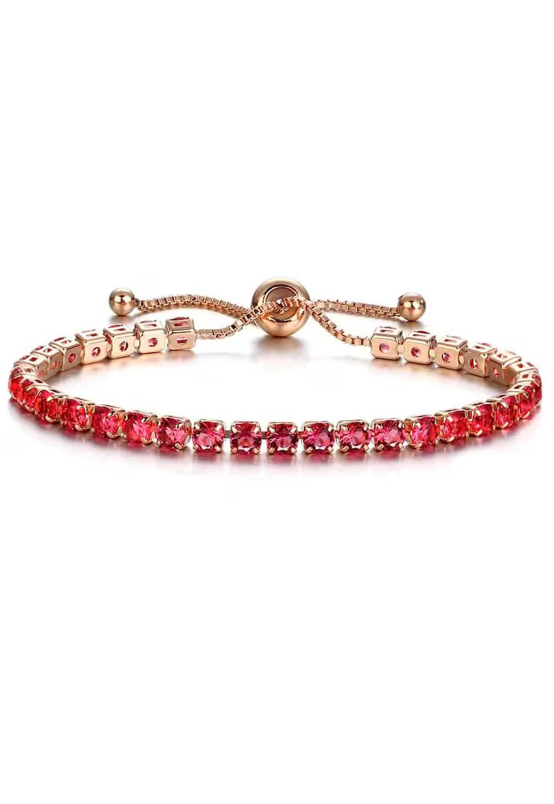 Pursehuit Bratara tennis - rose gold - cu pietre rosii - Myrtell C1