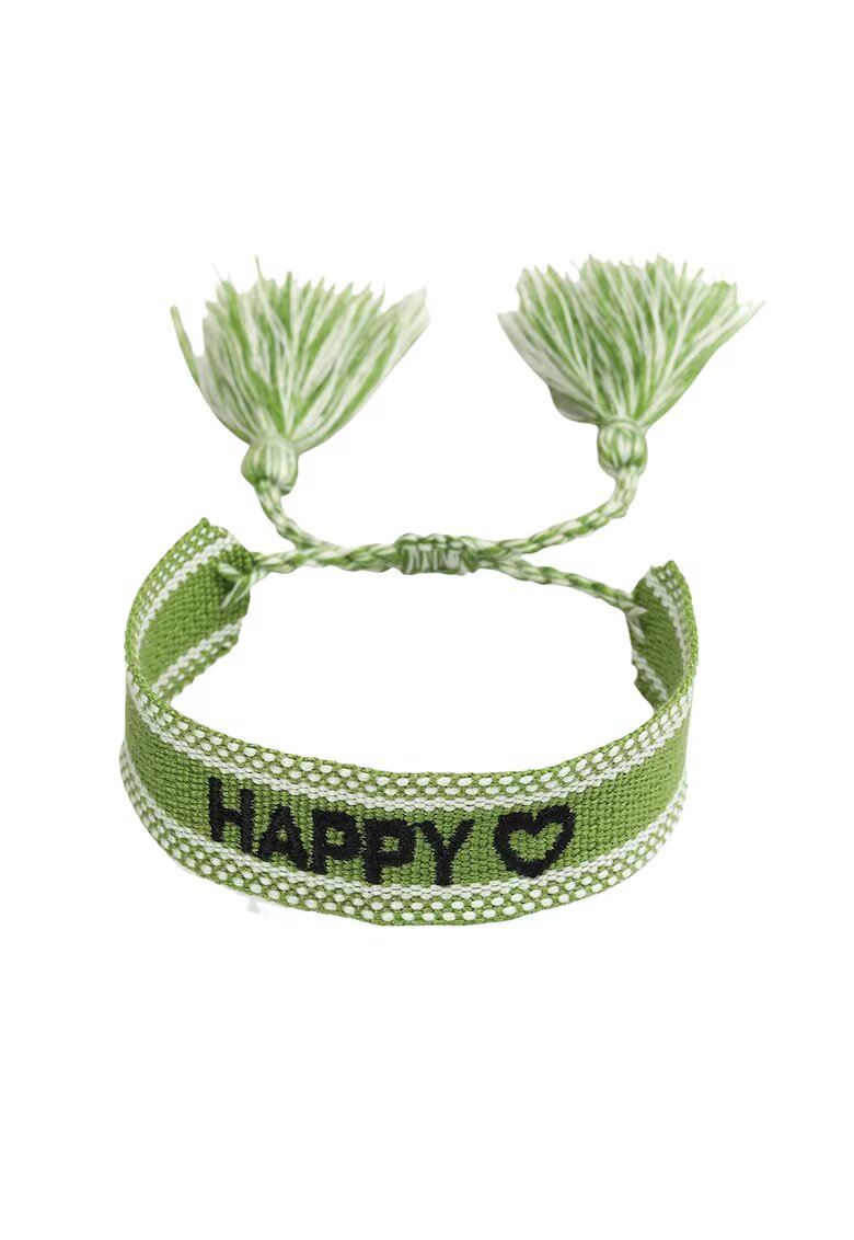 Pursehuit Bratara verde - cu ciucuri - diametru 6 cm - Matea C1