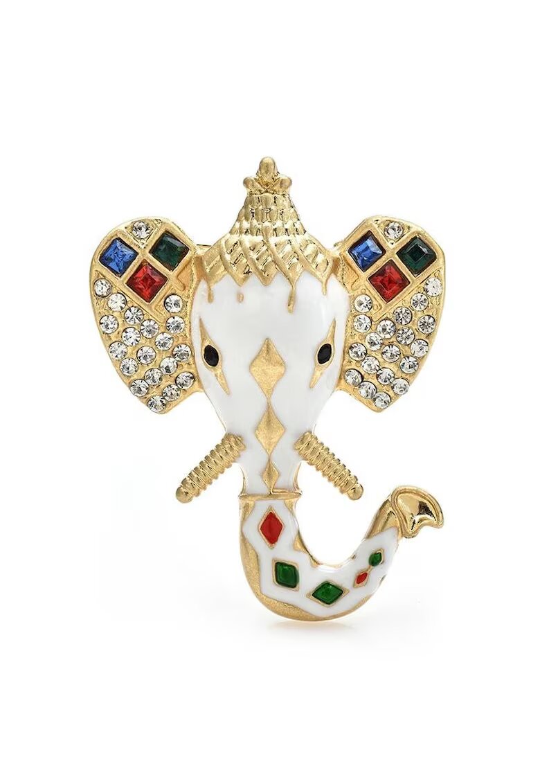 Pursehuit Brosa aurie - forma de cap de elefant - cu pietre - Ise C1 -