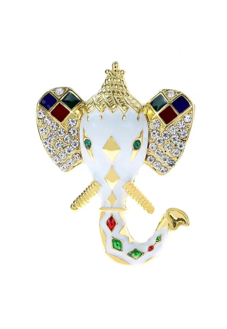 Pursehuit Brosa aurie - forma de elefant - cu pietre - Andreana C2