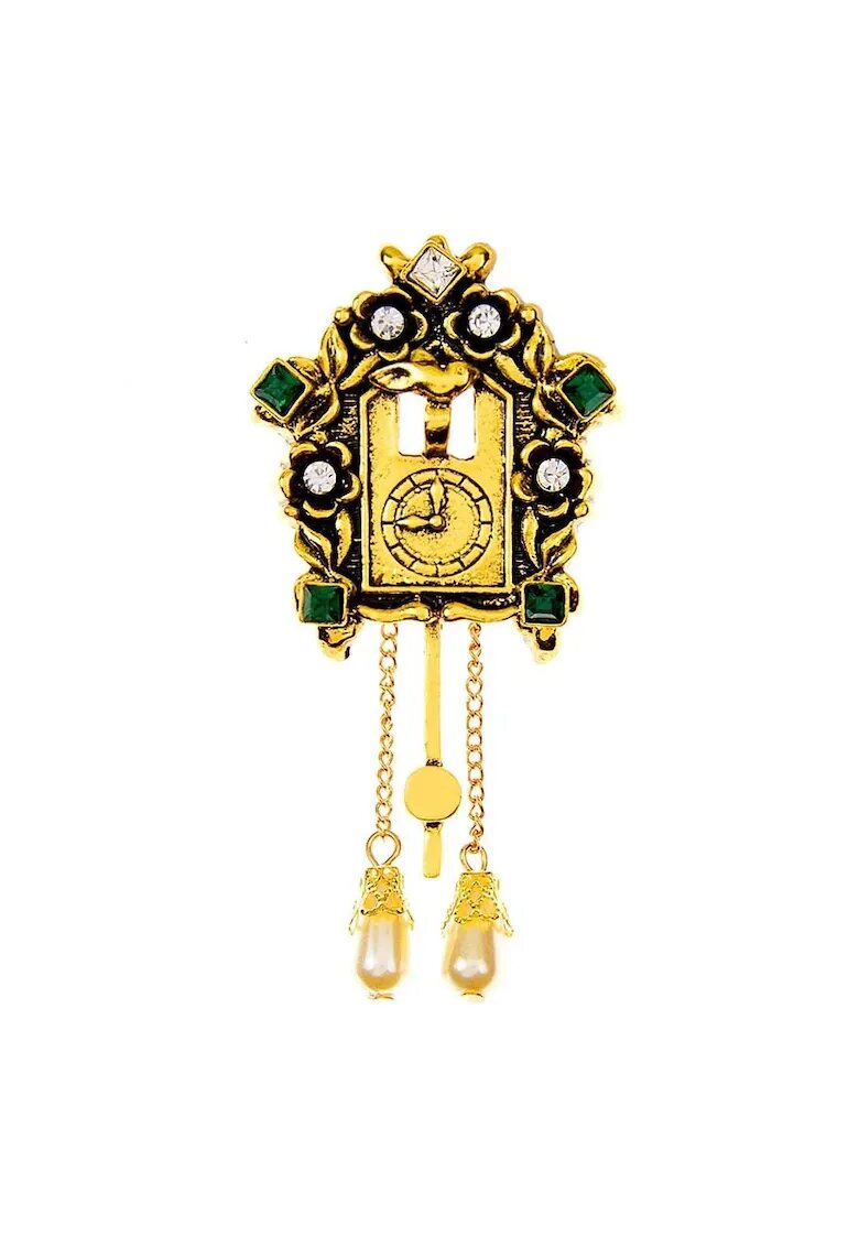 Pursehuit Brosa aurie - in forma de orologiu - cu pietre - Laurice C4 -