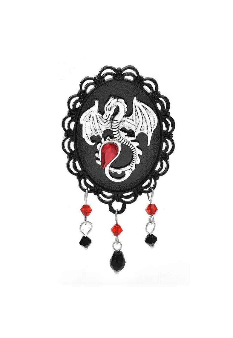 Pursehuit Brosa neagra - cu dragon si pietre - Ivona C3 -