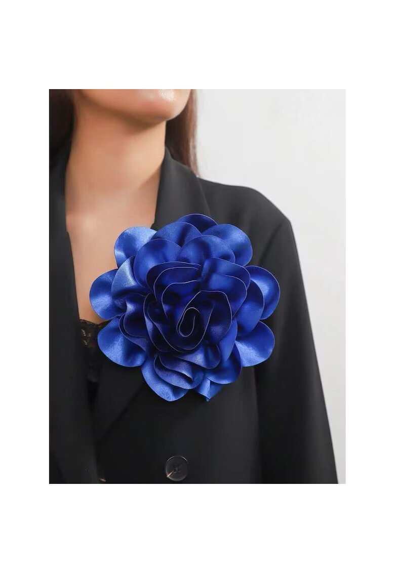 Pursehuit Brosa tip floare supradimensionata - albastra - Maggy C20
