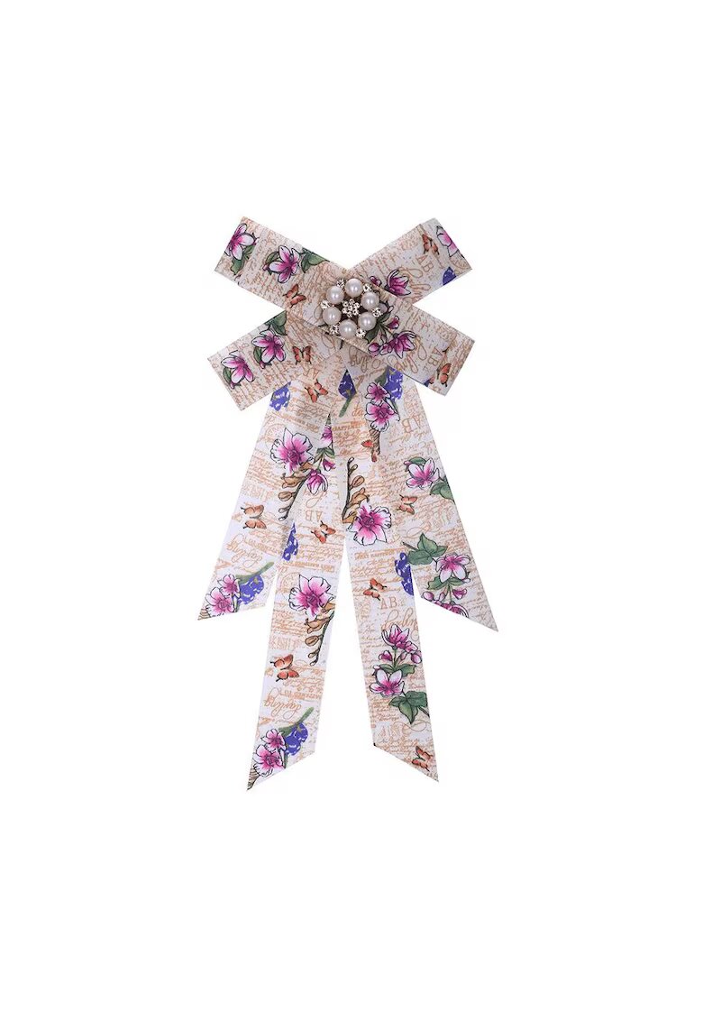 Pursehuit Brosa tip jabou - cu flori si perle - Sandrina C23 - - Bej