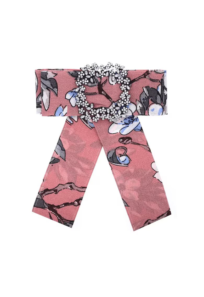 Pursehuit Brosa tip jabou - roz - cu flori si pietre - Samuela C23 -