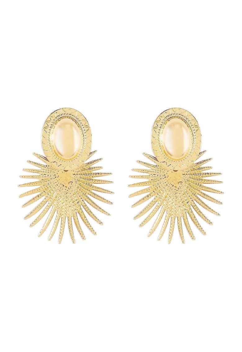 Pursehuit Cercei aurii - cu clips - masivi - forma de soare - Margareta C5