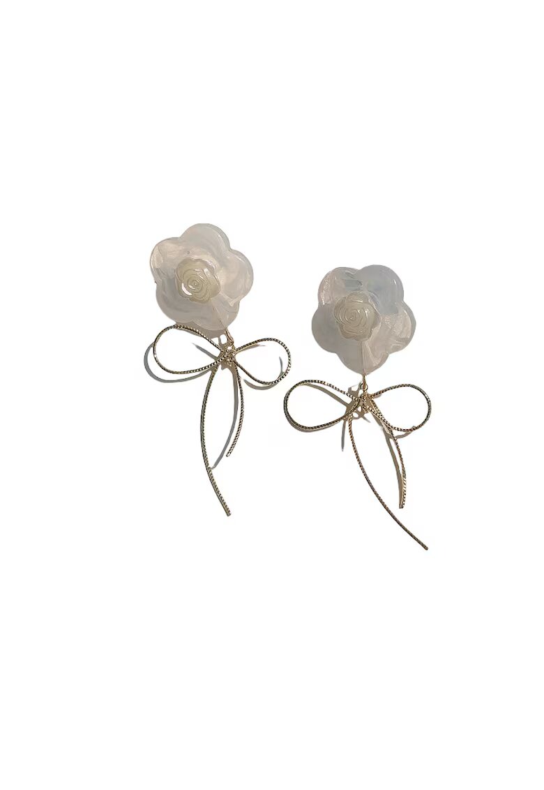 Pursehuit Cercei aurii - forma de floare - cu fundita - Eloise C16 -