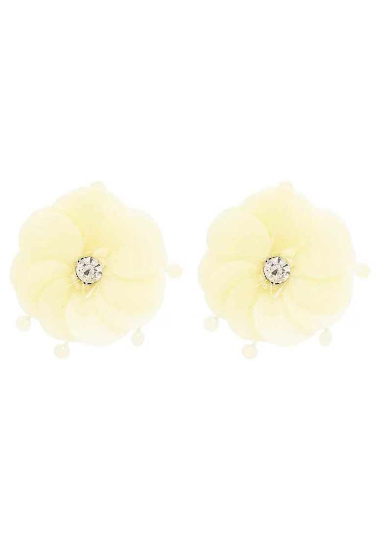 Pursehuit Cercei bej - forma de floare - cu pietre - Rosali C5 -