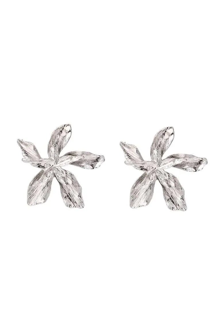 Pursehuit Cercei floare - - Argintiu