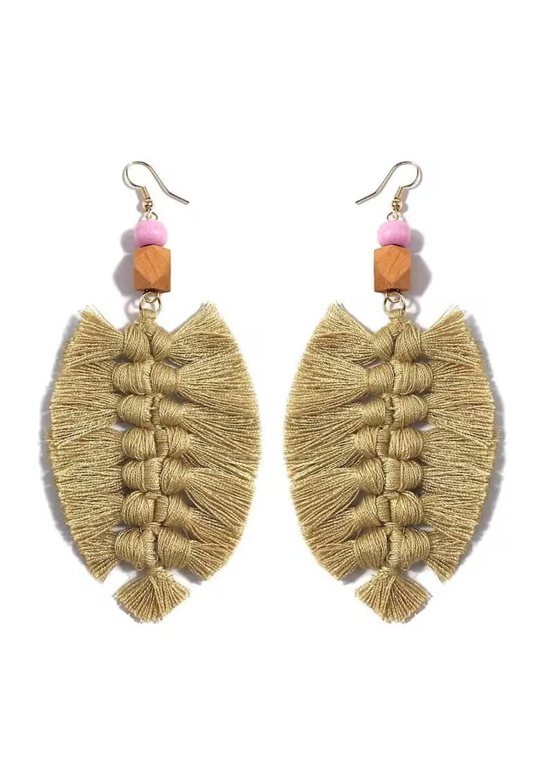 Pursehuit Cercei frunza impletita - bej - Lottie C1 -