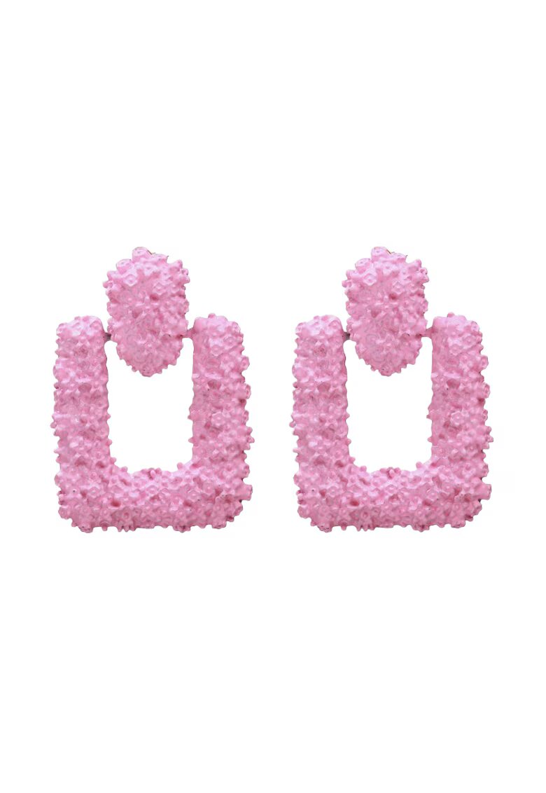 Pursehuit Cercei roz - cu textura incretita - Sirina C3 -