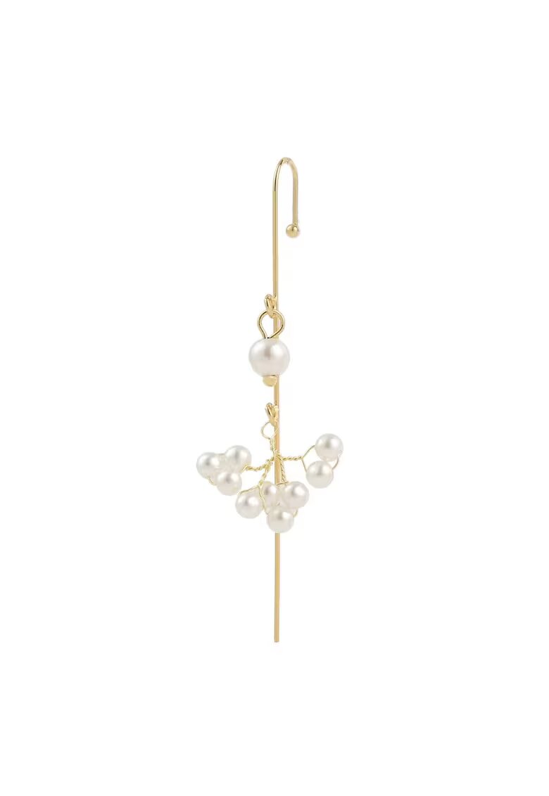 Pursehuit Cercel ear cuff - auriu - cu perlute - Federica C13 -