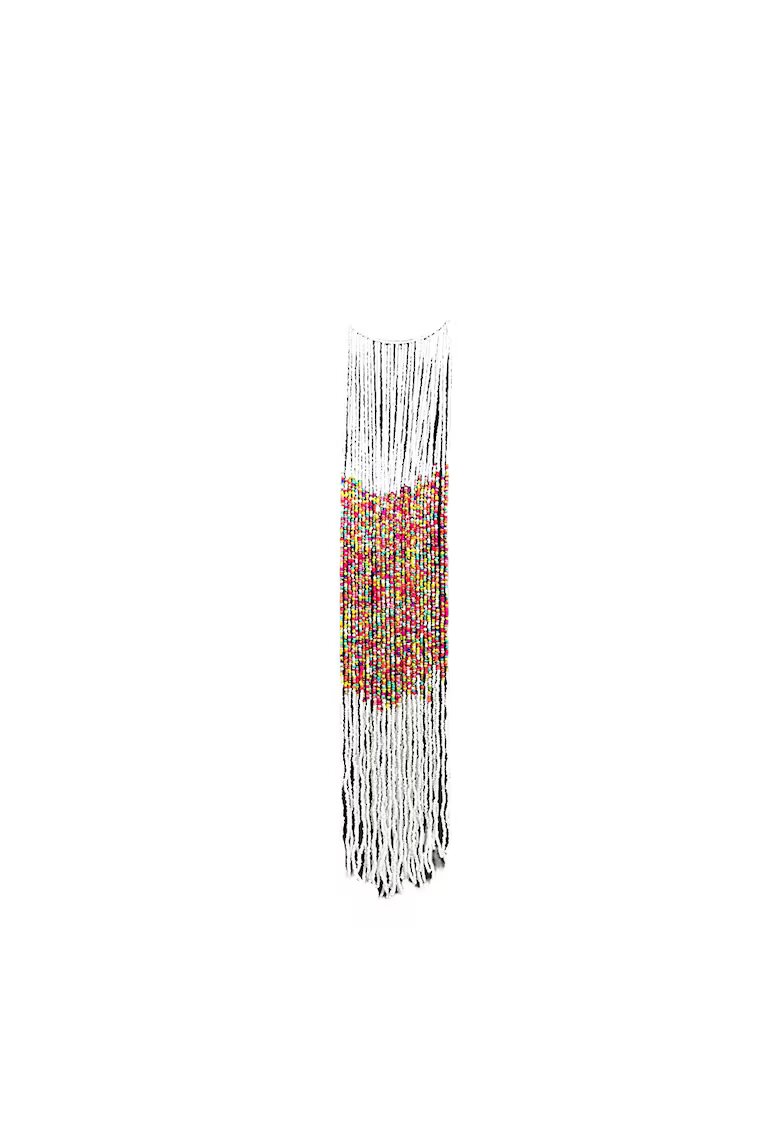Pursehuit Colier alb - lung - cu margelute multicolore - Druscilla C3