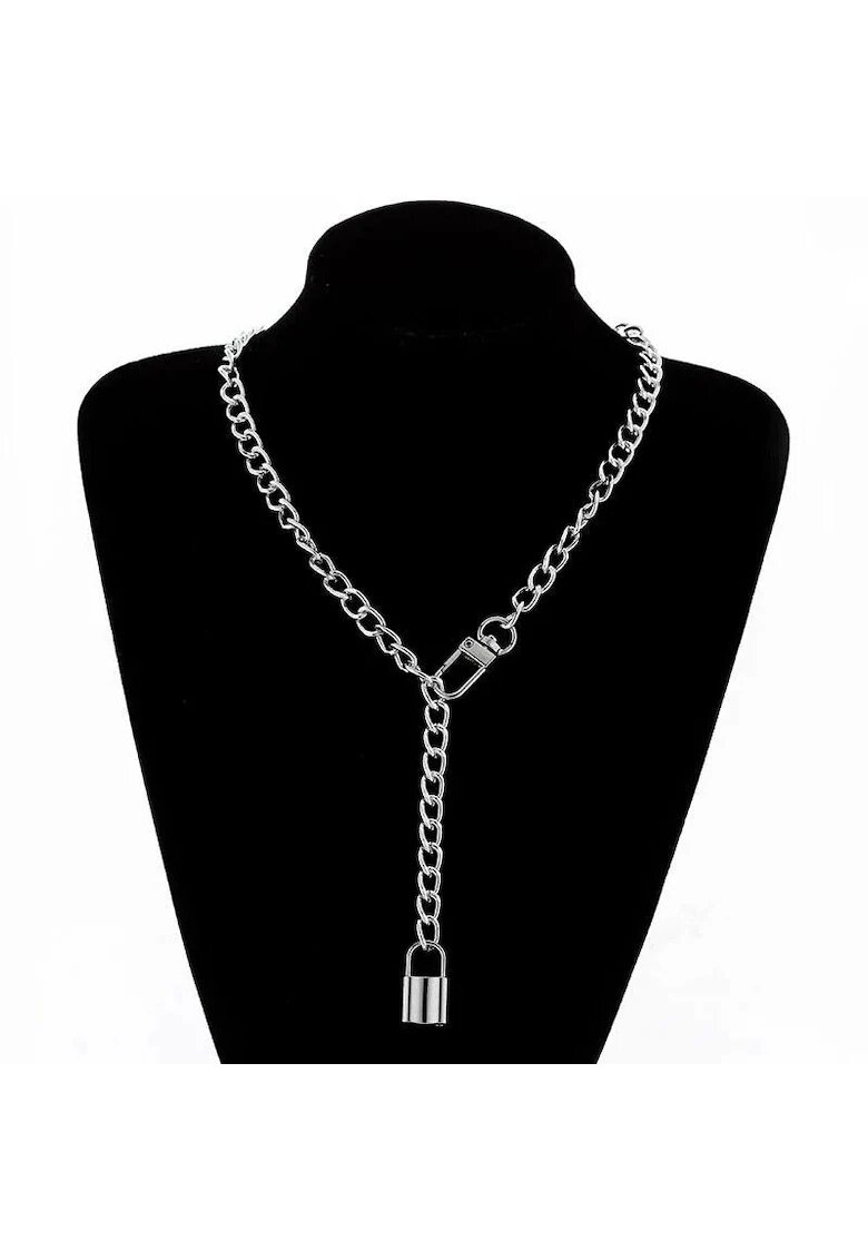 Pursehuit Colier argintiu - cu lacat - Debbi C15 -