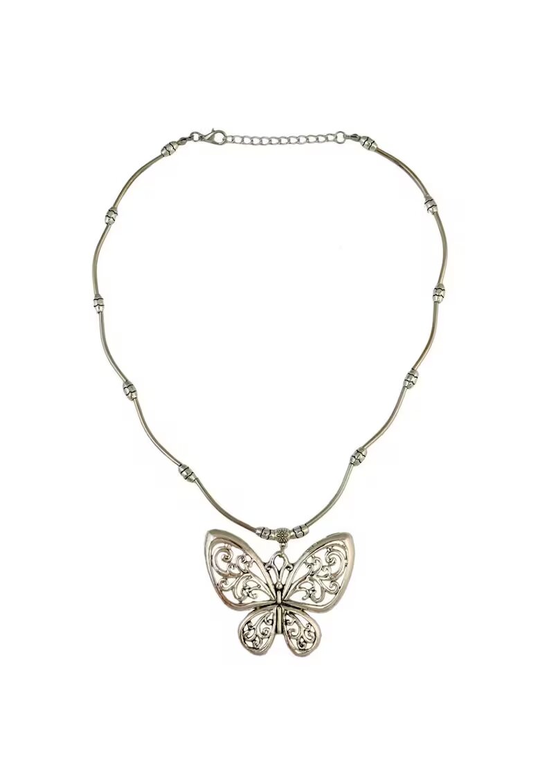 Pursehuit Colier argintiu - cu pandantiv in forma de fluture - Laura C27 -