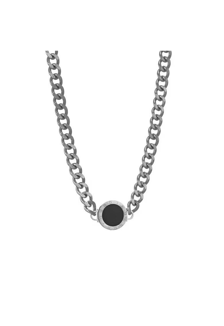 Pursehuit Colier argintiu - din otel inoxidabil - cu zale - suflat cu aur 18k - Ragnhild C5