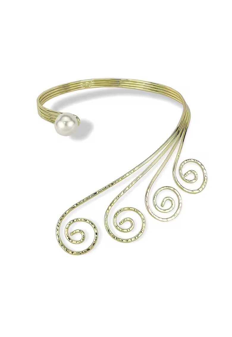 Pursehuit Colier auriu - cu perla si spirale - Carlos C13 -