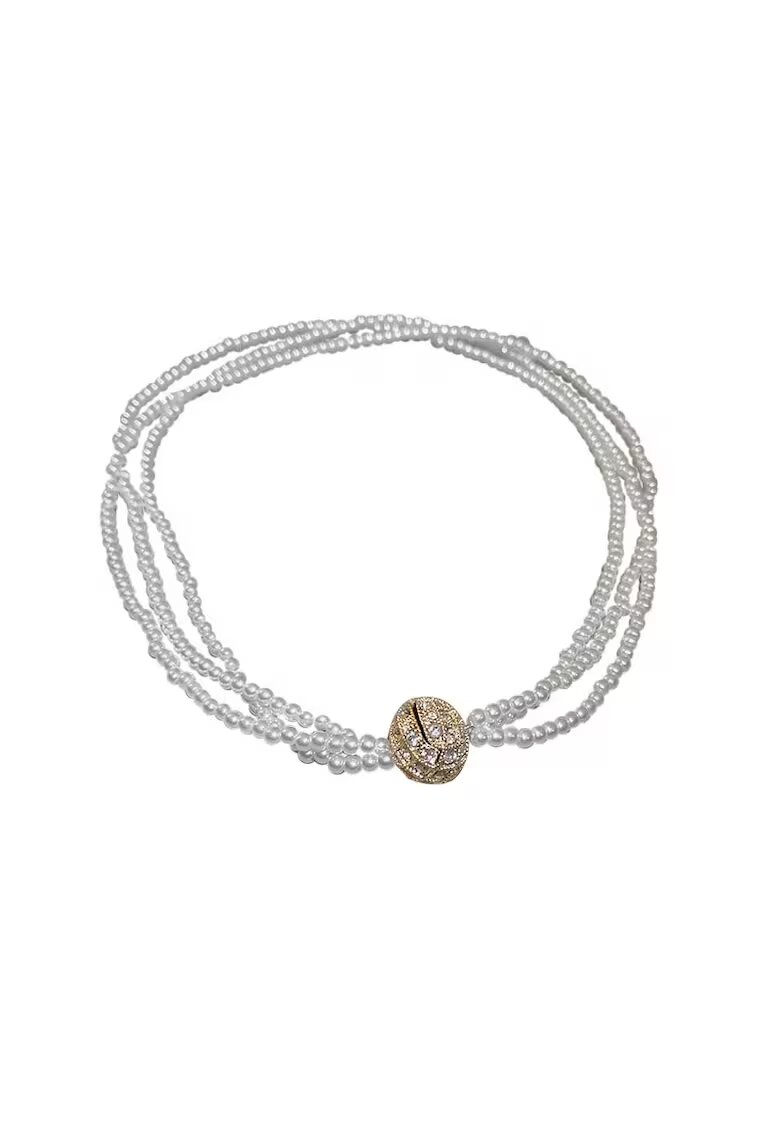 Pursehuit Colier auriu - cu perle si pietre - Sonata C5 -