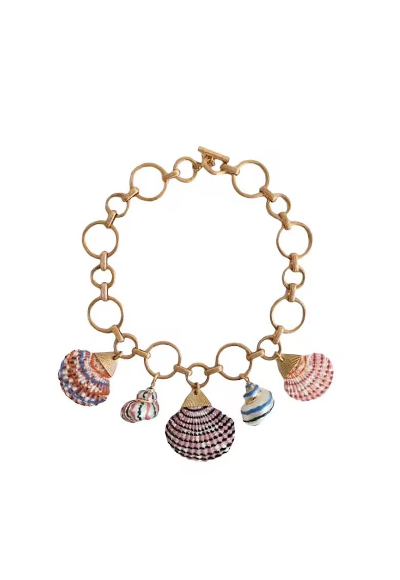 Pursehuit Colier auriu - cu zale si scoici - Elicia C5 -