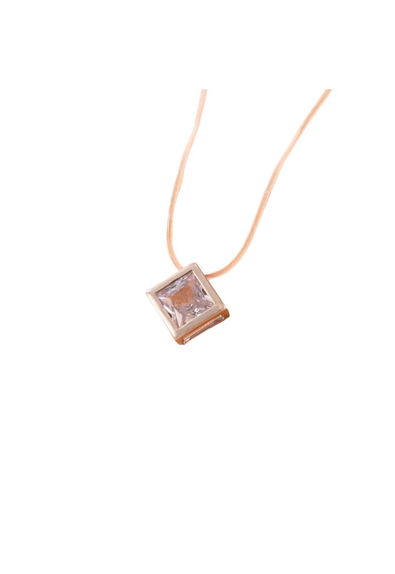 Pursehuit Colier cu fir transparent - argintiu - cu cristal - Rinna C13 -