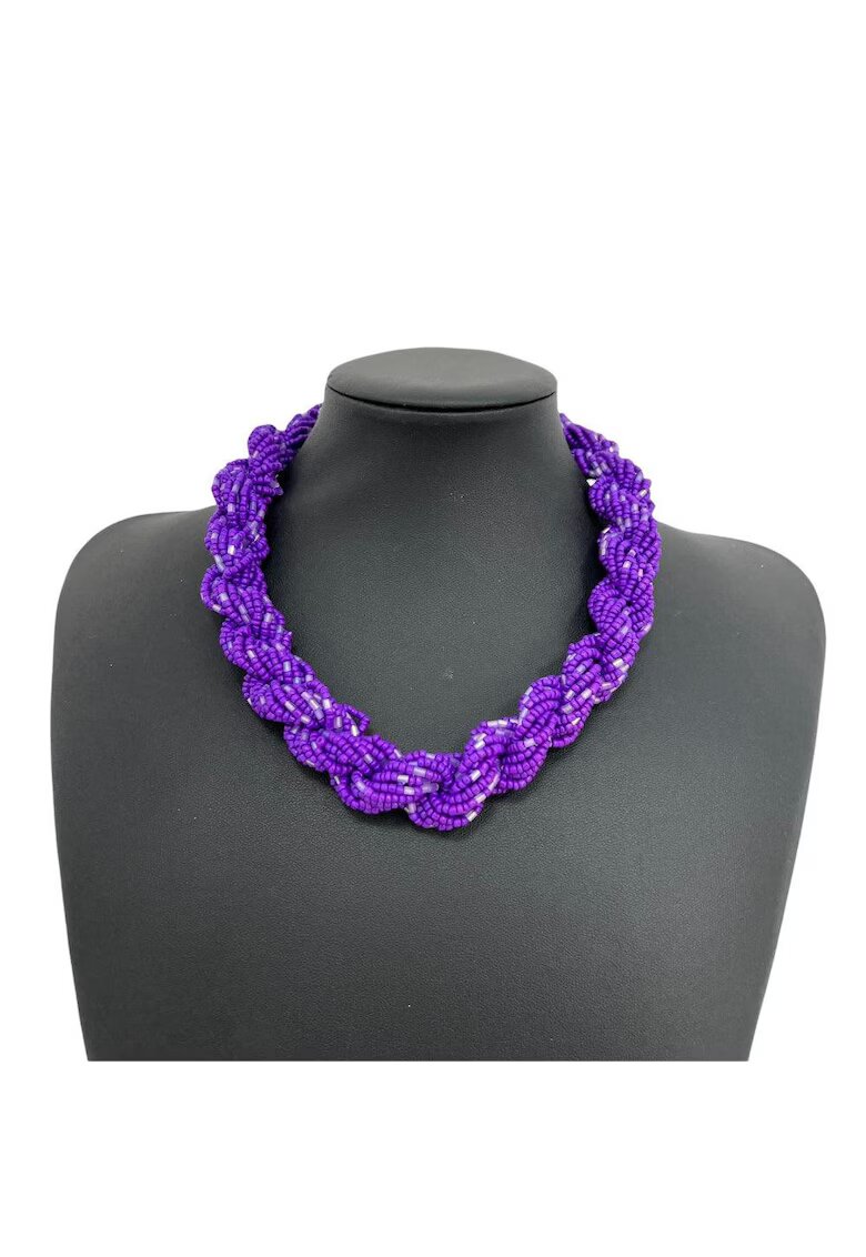 Pursehuit Colier cu margelute mov - Raina C13 -
