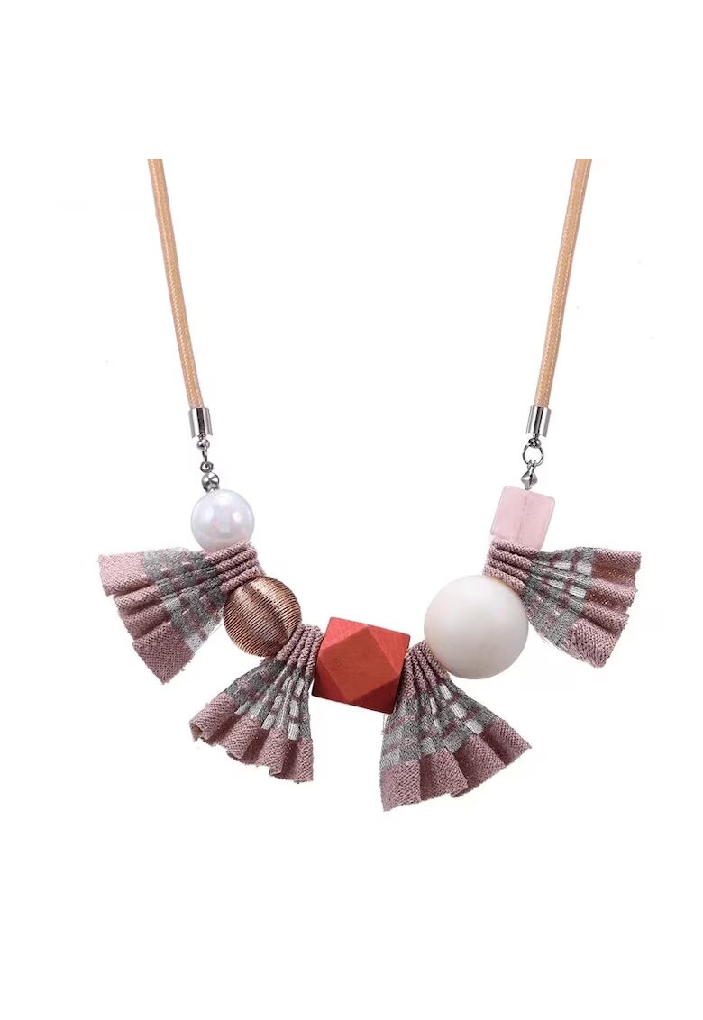 Pursehuit Colier roz - cu piese geometrice - Maxima C10 -