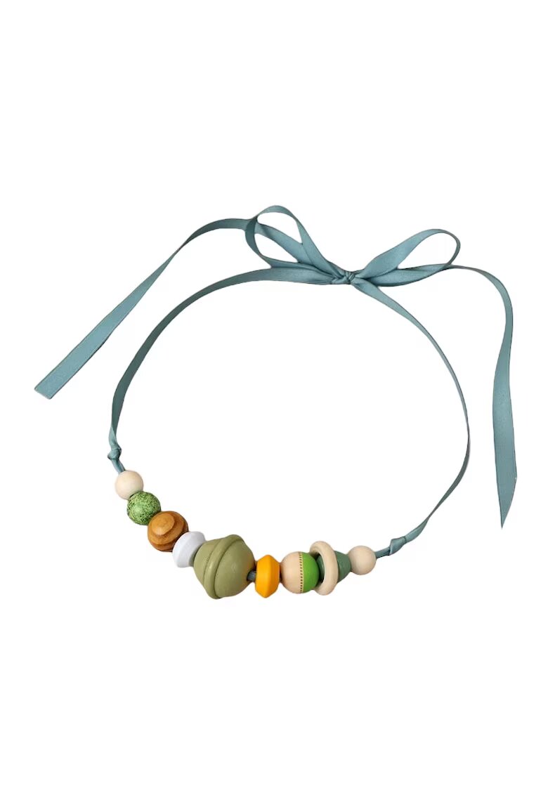Pursehuit Colier turquoise - cu bile verzi si galbene - Fides C2