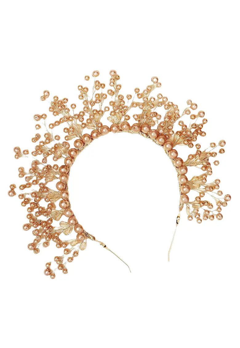 Pursehuit Coronita aurie - cu perle maro - Darla C16 -