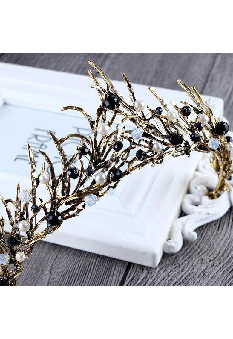 Pursehuit Coronita aurie - cu perle si margelute - Olafia C10 -
