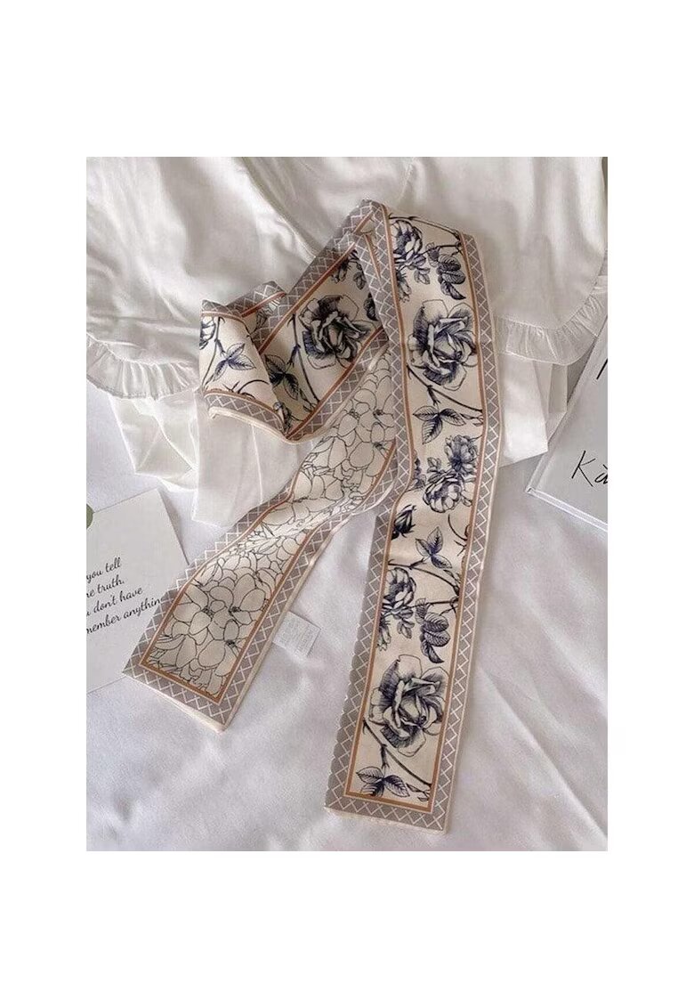 Pursehuit Esarfa bej - cu imprimeu floral - Secilia C1