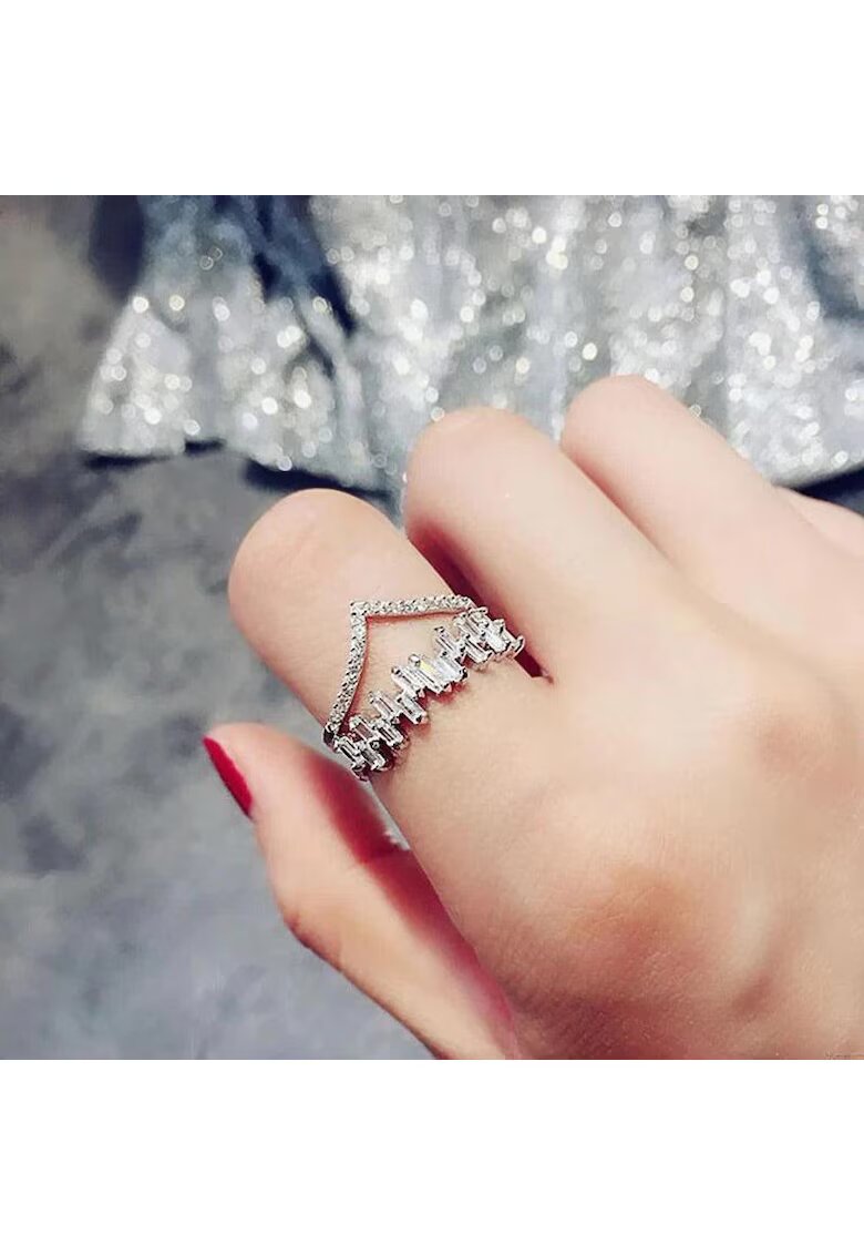 Pursehuit Inel argintiu - cu pietre din zirconiu - Cinthia C22 - 7 (circumferinta: 54.5 mm)