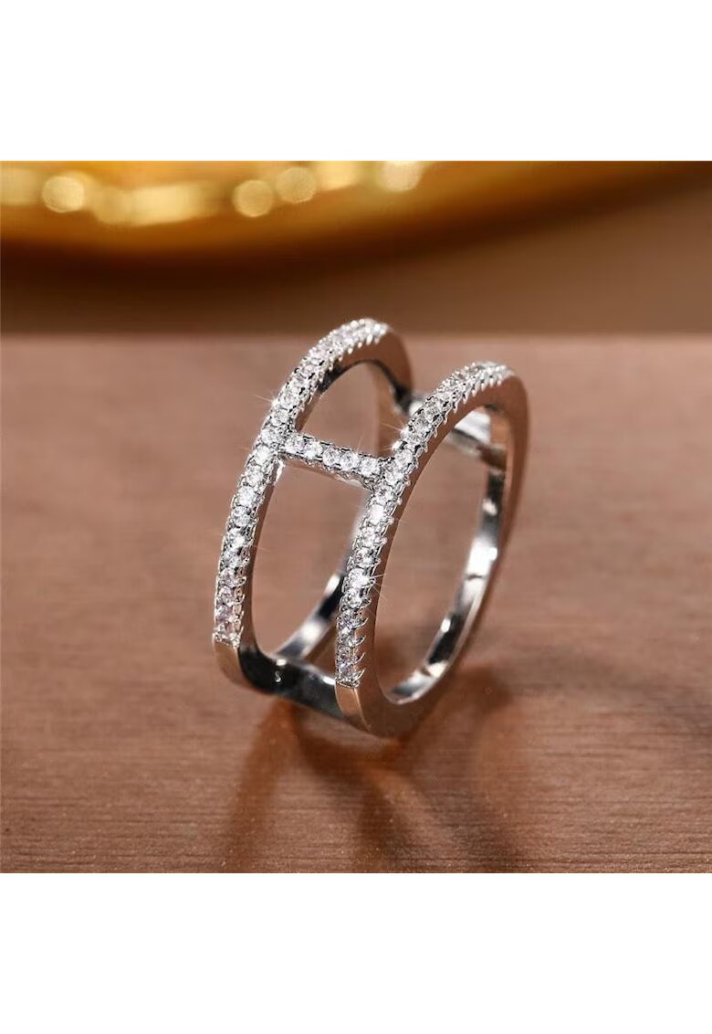 Pursehuit Inel argintiu - cu pietre din zirconiu - Jenifer C23 - 8 (circumferinta: 57 mm)