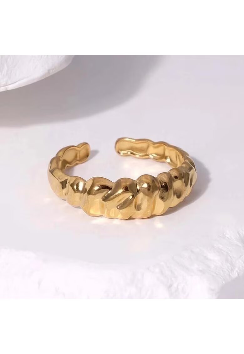 Pursehuit Inel auriu - reglabil - din otel inoxidabil - suflat cu aur 18k - forma croissant - Paula C8