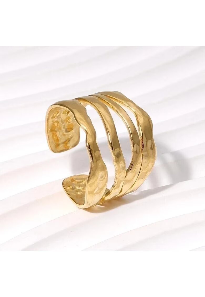 Pursehuit Inel auriu - reglabil - din otel inoxidabil - suflat cu aur 18k - in straturi multiple - Patricia C8